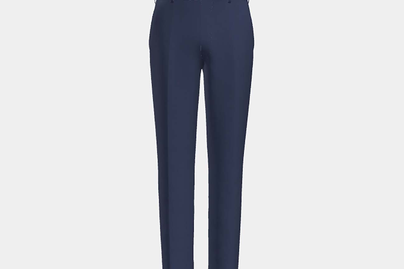 Pantalone su misura lana 130s gessato blu Caccioppoli