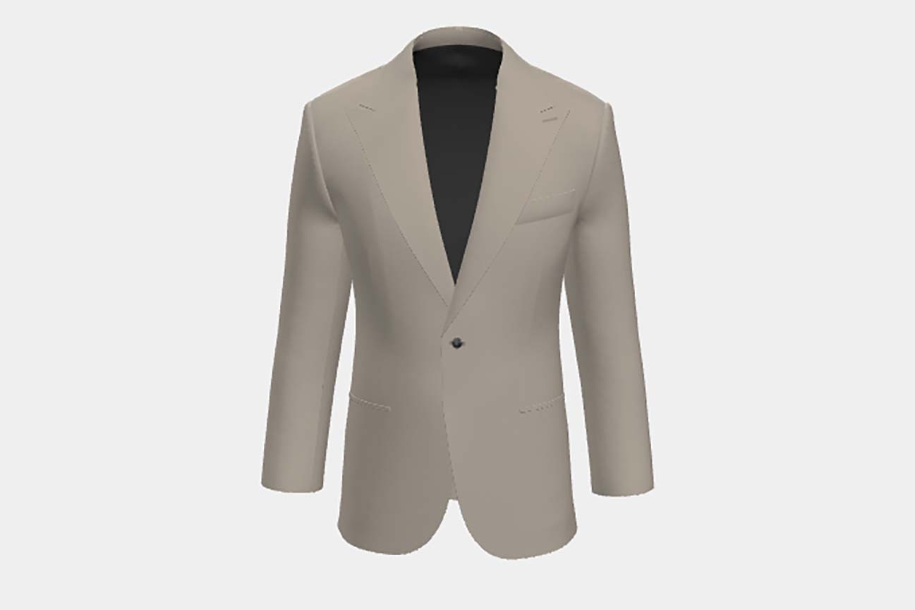 Giacca su misura lana 130s crema Caccioppoli