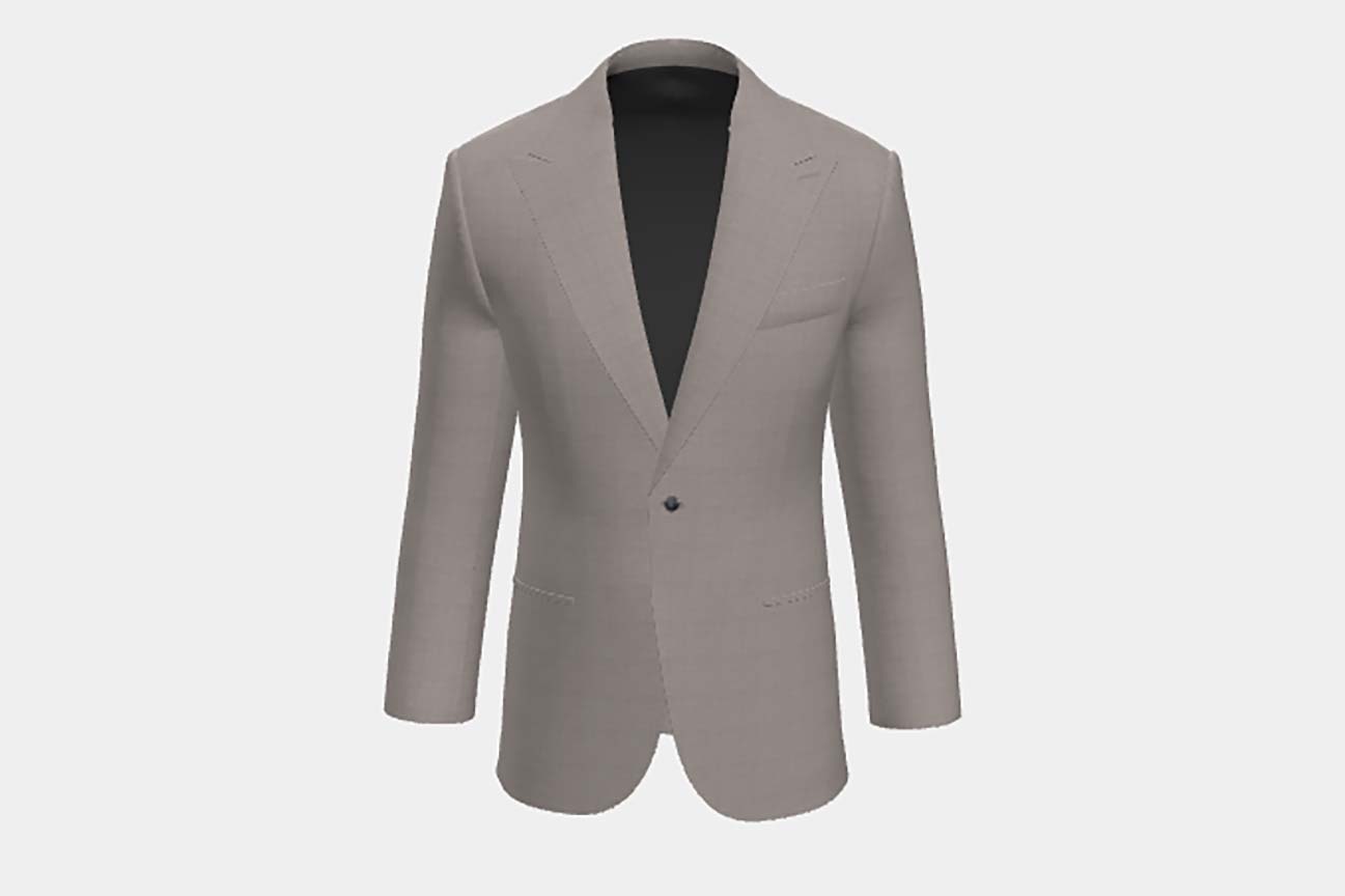 Giacca su misura lana 150s beige Loro Piana