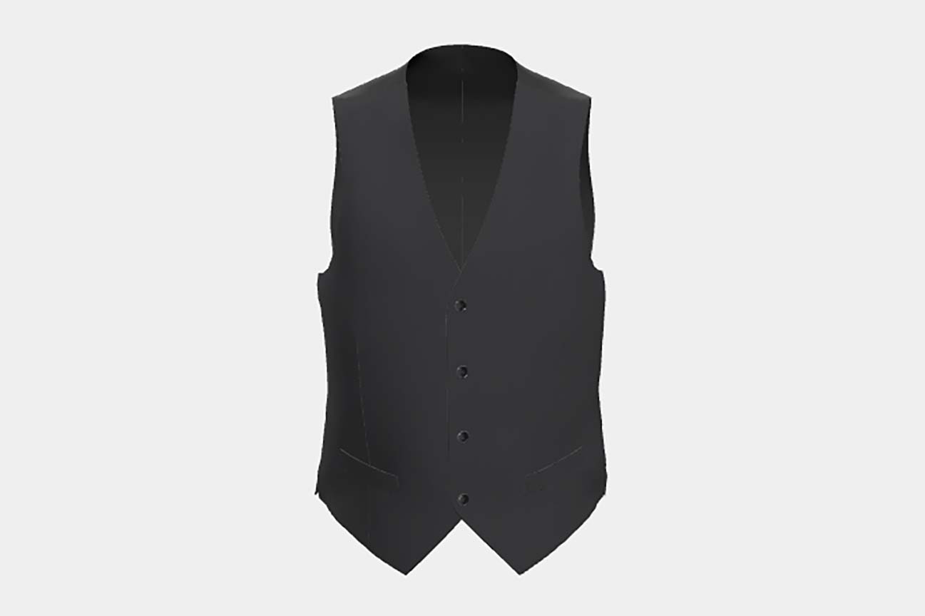Gilet su misura lana 120s blu Canonico
