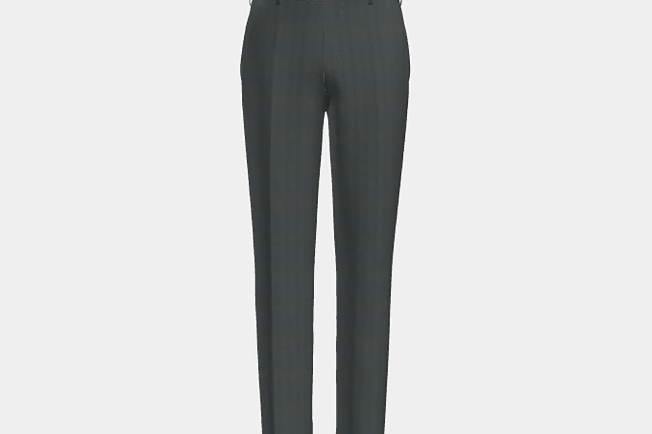 Pantalone su misura lana 130s finestrato verde Caccioppoli