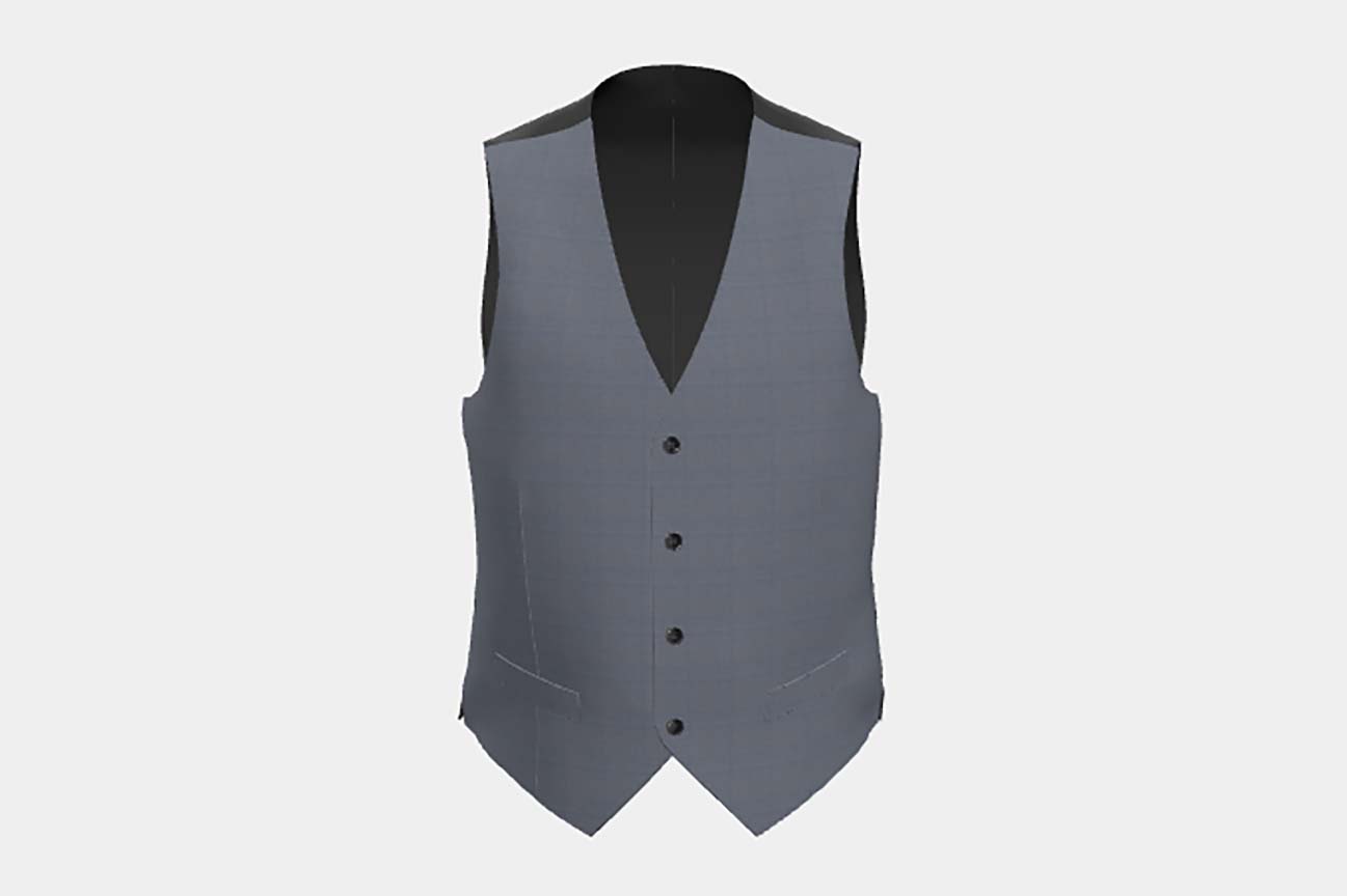 Gilet su misura lana e seta 150s grigio Caccioppoli