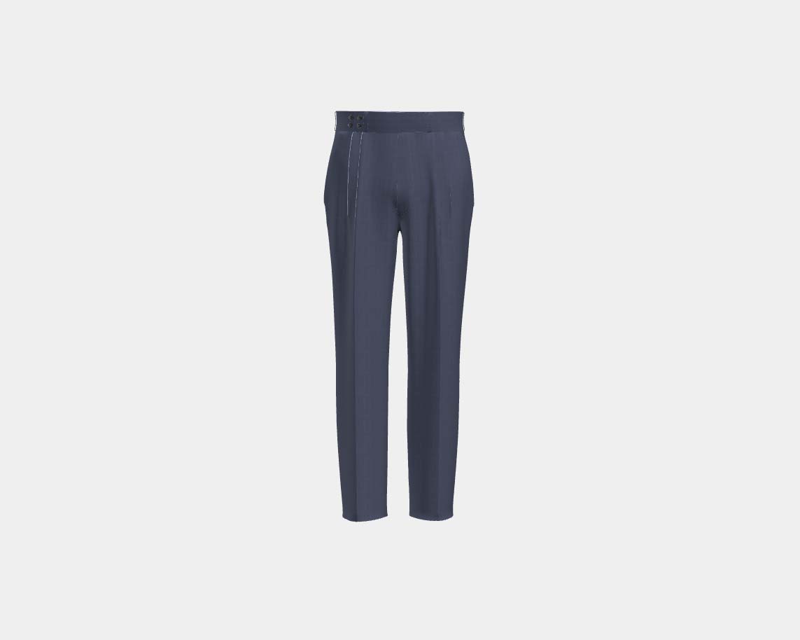 Pantalone con fascia su misura lana solaro 130s blu chiaro Caccioppoli