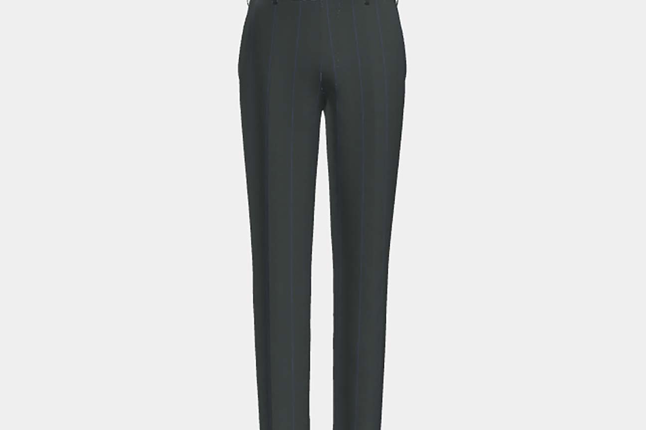 Pantalone su misura lana 130s gessato verde Caccioppoli