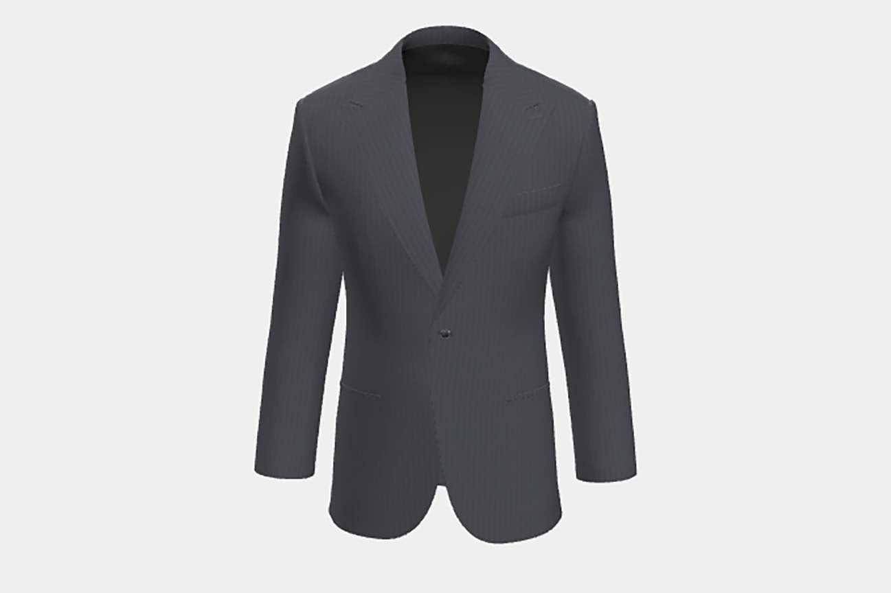 Giacca su misura lana 130s gessato grigio Caccioppoli