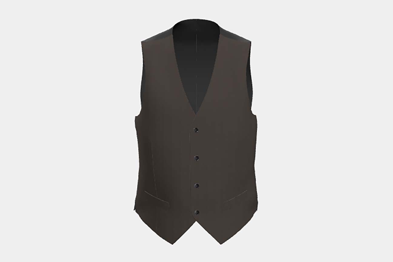 Gilet su misura lana solaro 130s marrone Caccioppoli