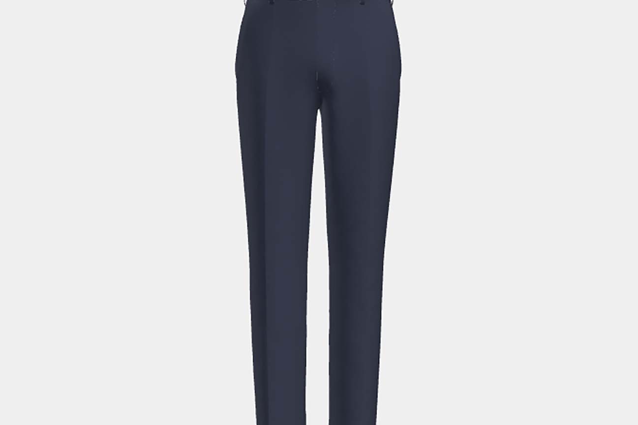 Pantalone su misura lana 120s blu Canonico
