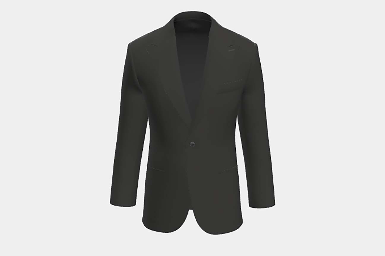 Giacca su misura lana 110s nero Canonico
