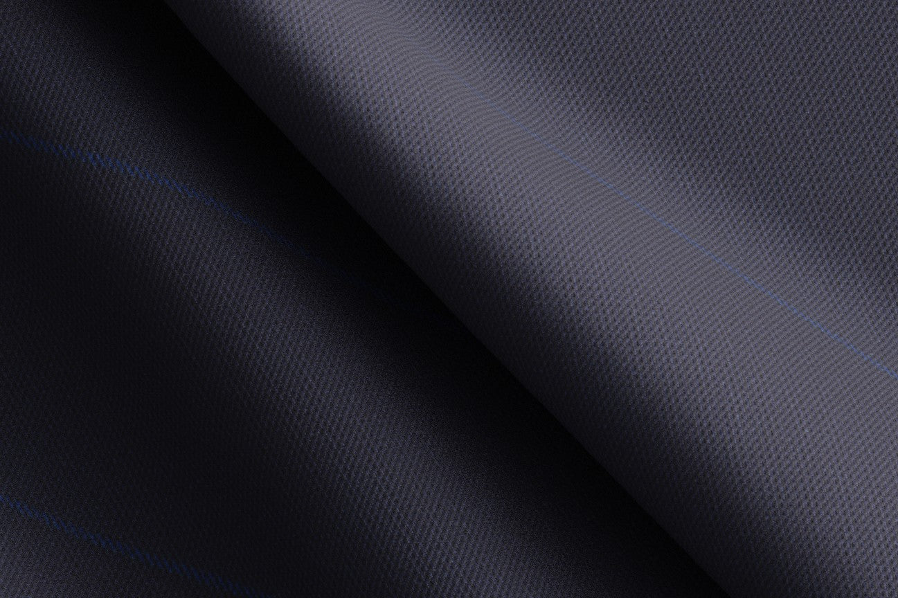 Pantalone su misura lana e seta 150s blu Caccioppoli