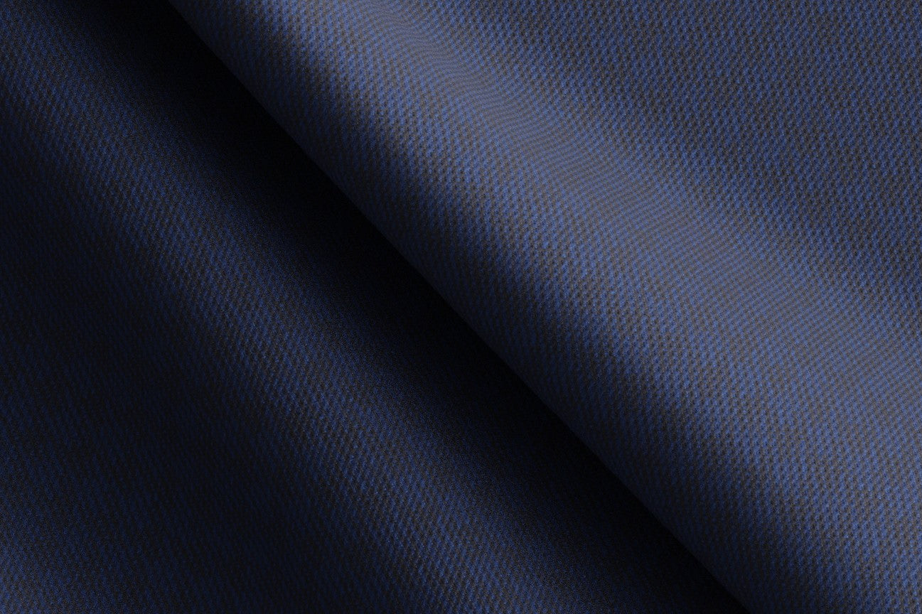 Pantalone su misura lana 130s pied de poule blu Caccioppoli