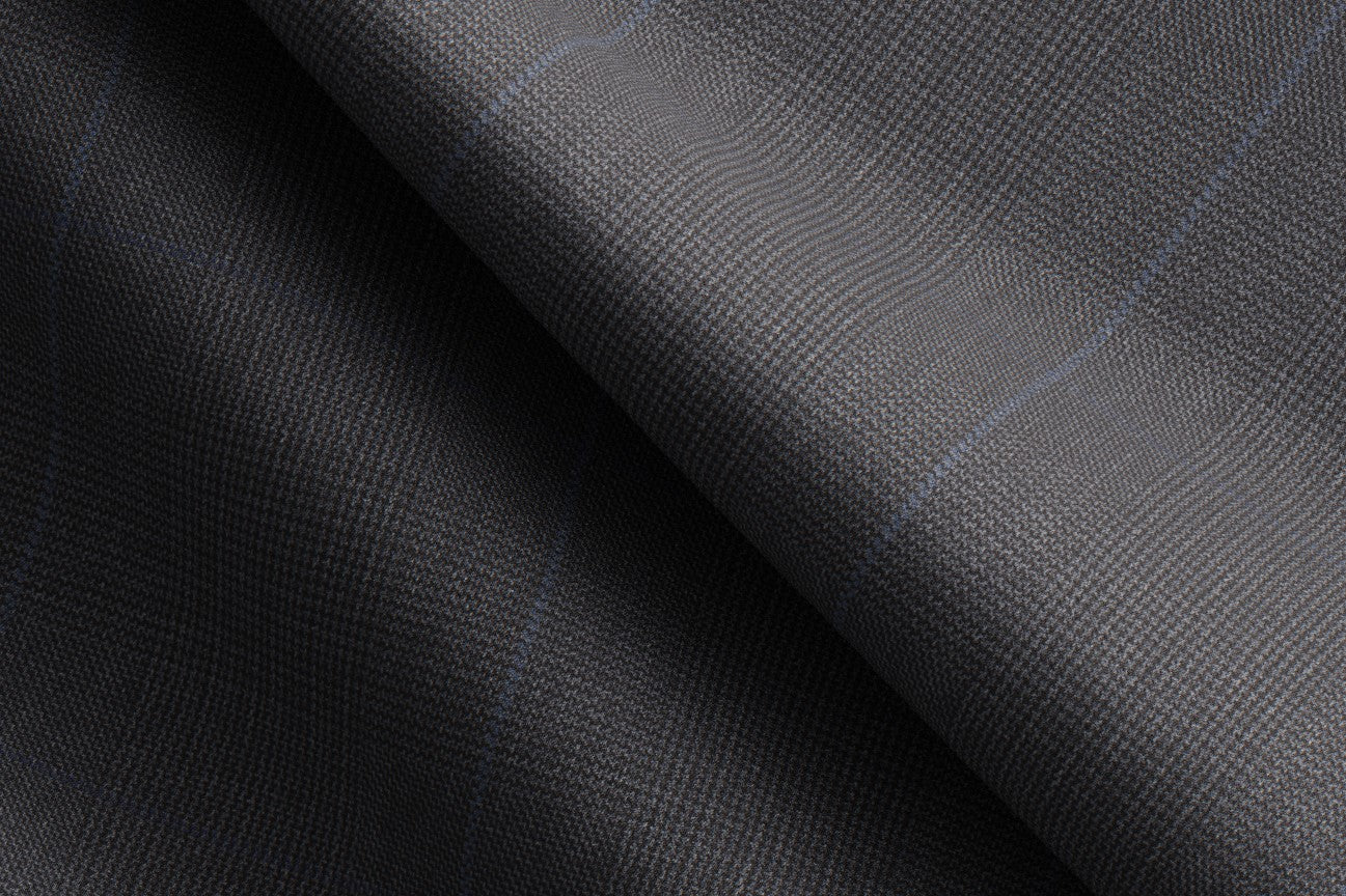 Pantalone su misura lana 130s finestrato grigio Caccioppoli