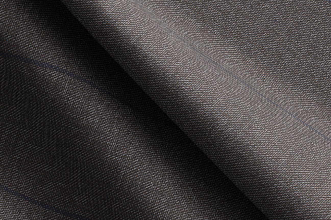 Pantalone con fascia su misura lana 130s gessato marrone Caccioppoli