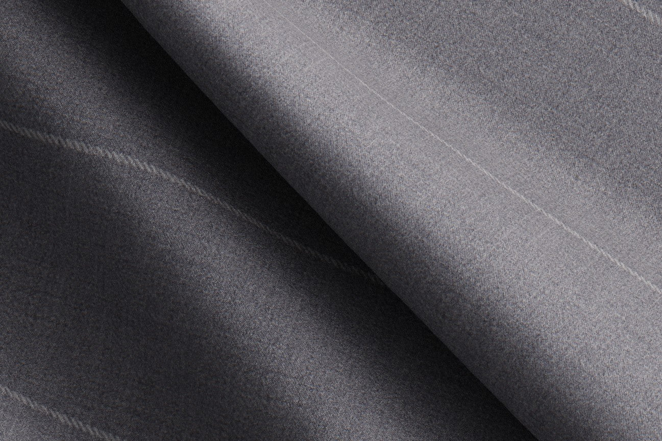 Pantalone con fascia su misura lana e seta 150s grigio Caccioppoli