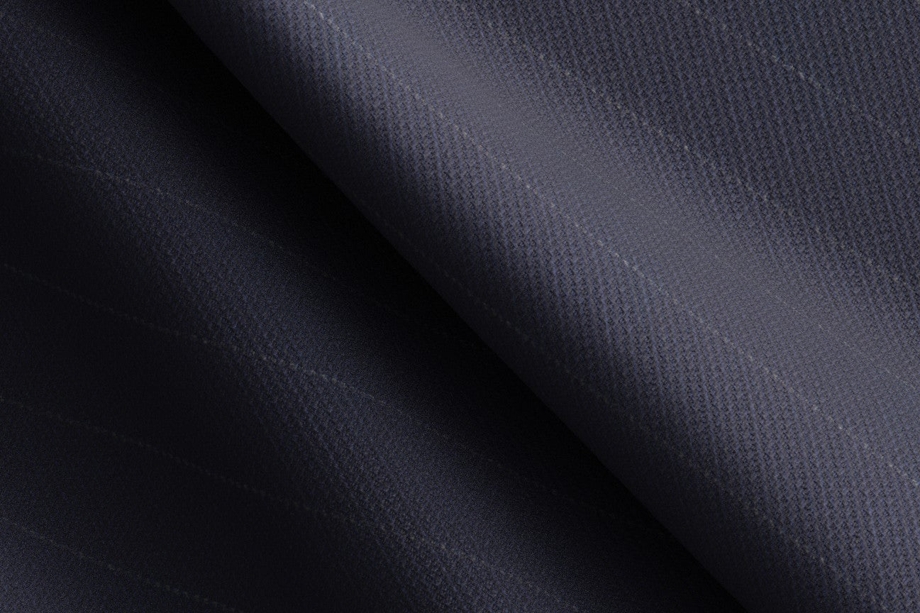Pantalone su misura lana 130s gessato blu Caccioppoli