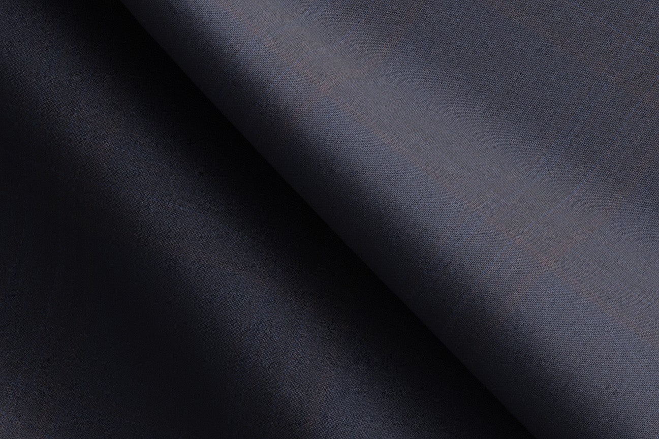 Pantalone su misura lana 130s finestrato blu Caccioppoli