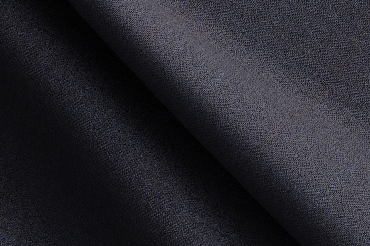 Pantalone su misura lana 130s finestrato blu Caccioppoli