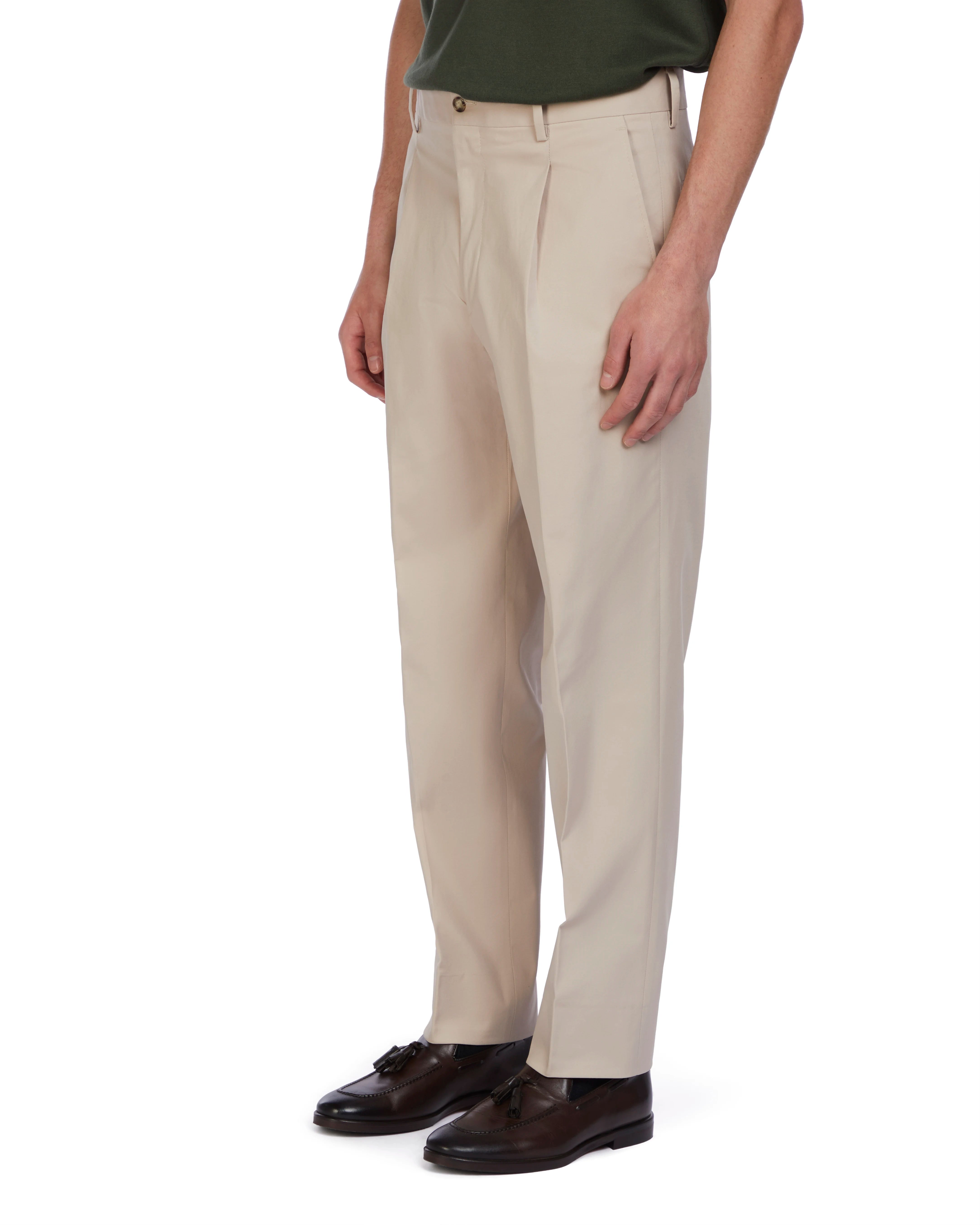 Pantalone Ajaccio in cotone beige