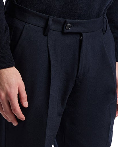 Pantalone Aka in flanella blu