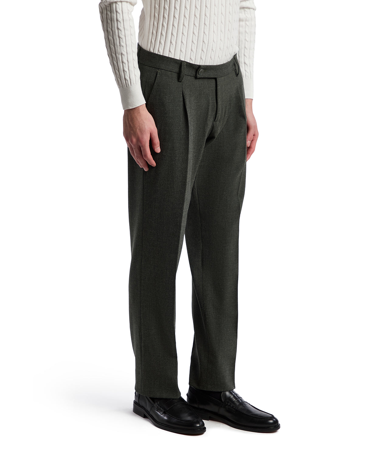 Pantalone Aka  in flanella verde