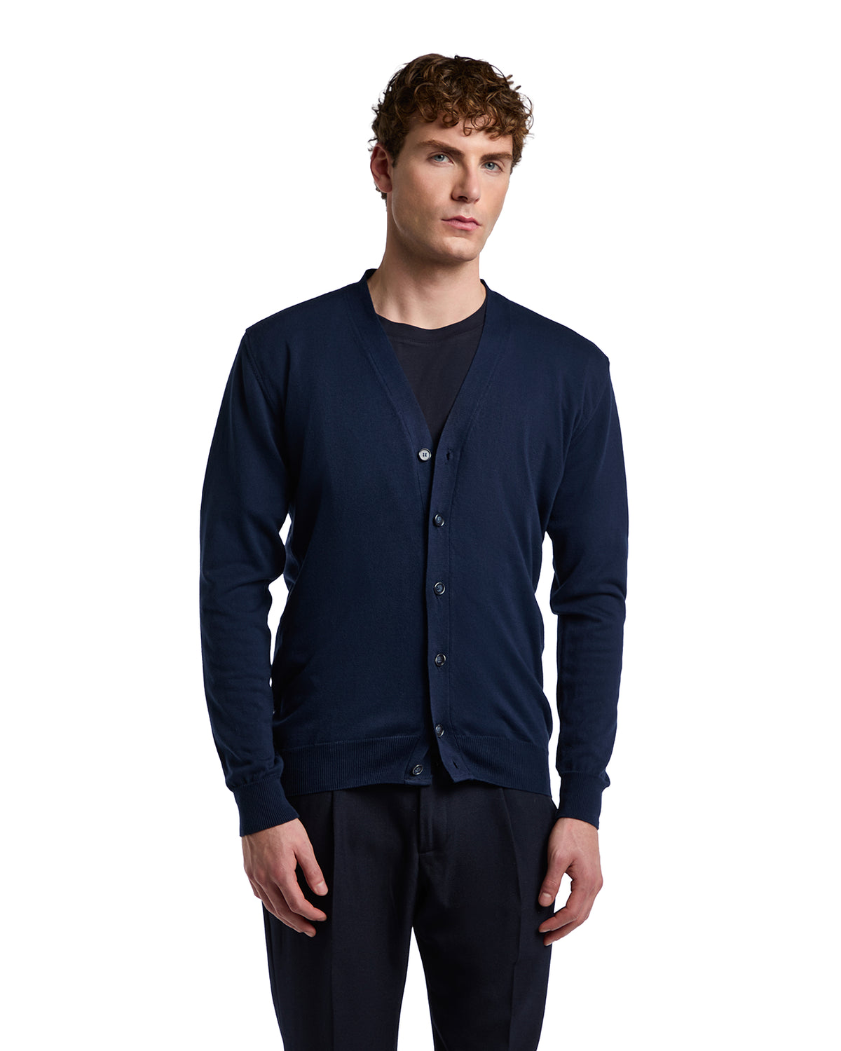 Cardigan Alex in cotone blu