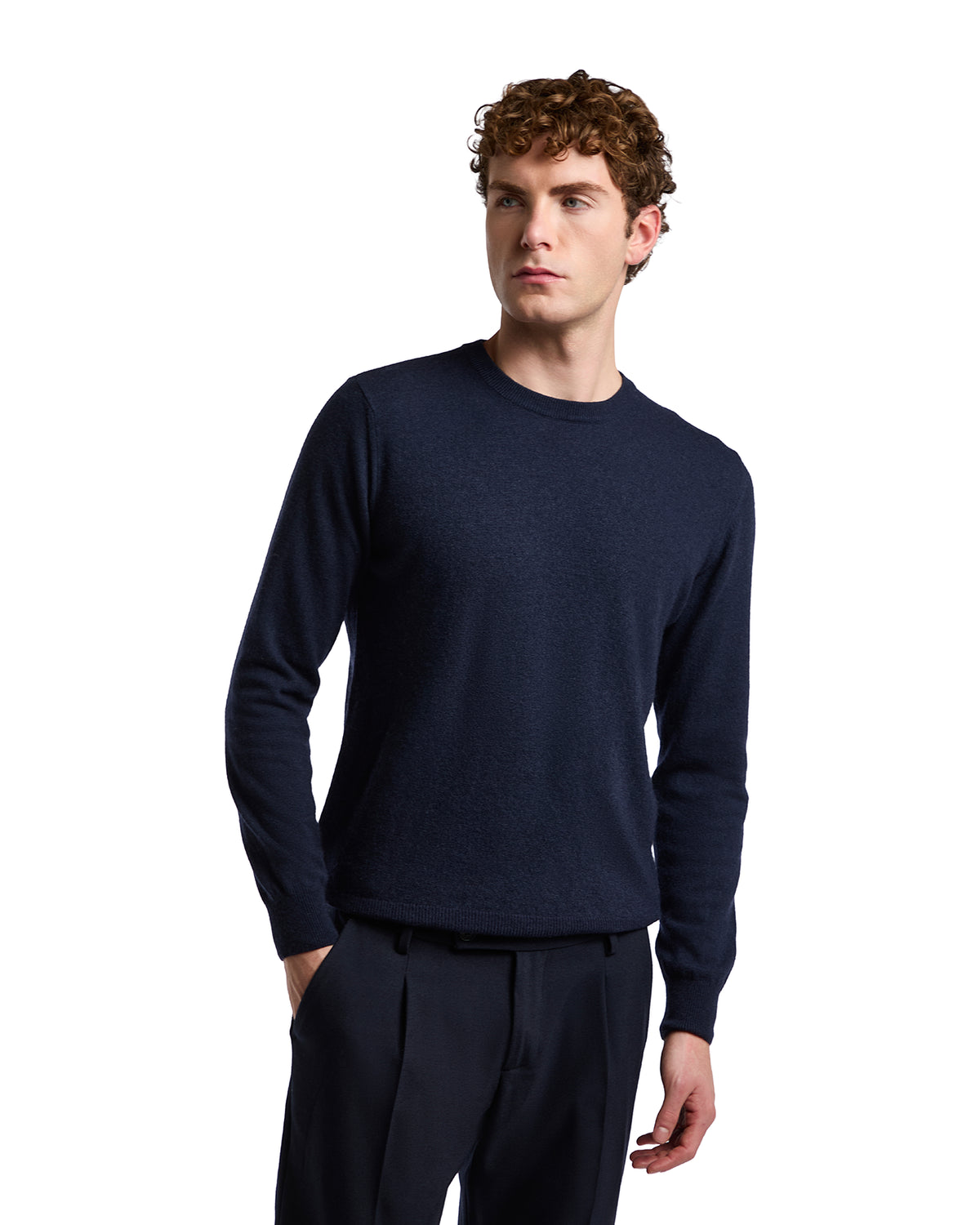 Girocollo Dustin in misto cachemire blu