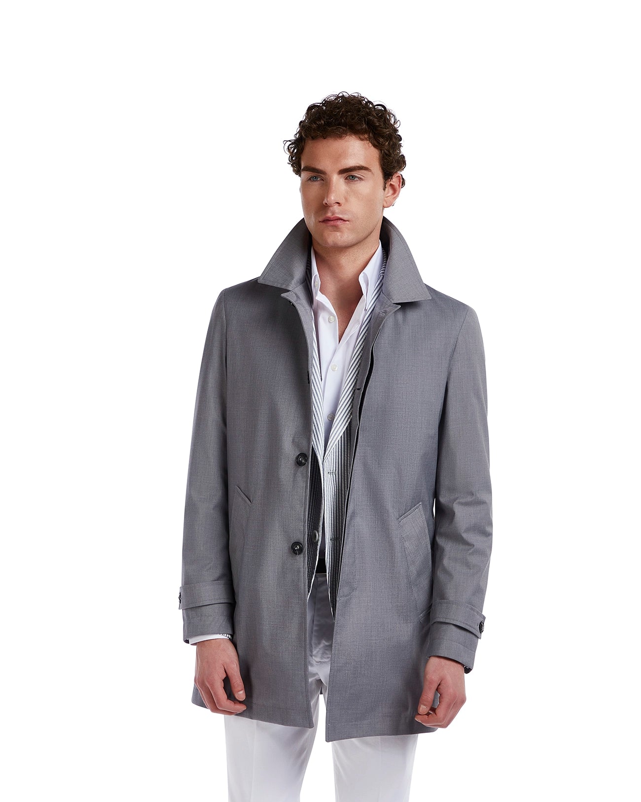 Trench Mantova sfoderato grigio