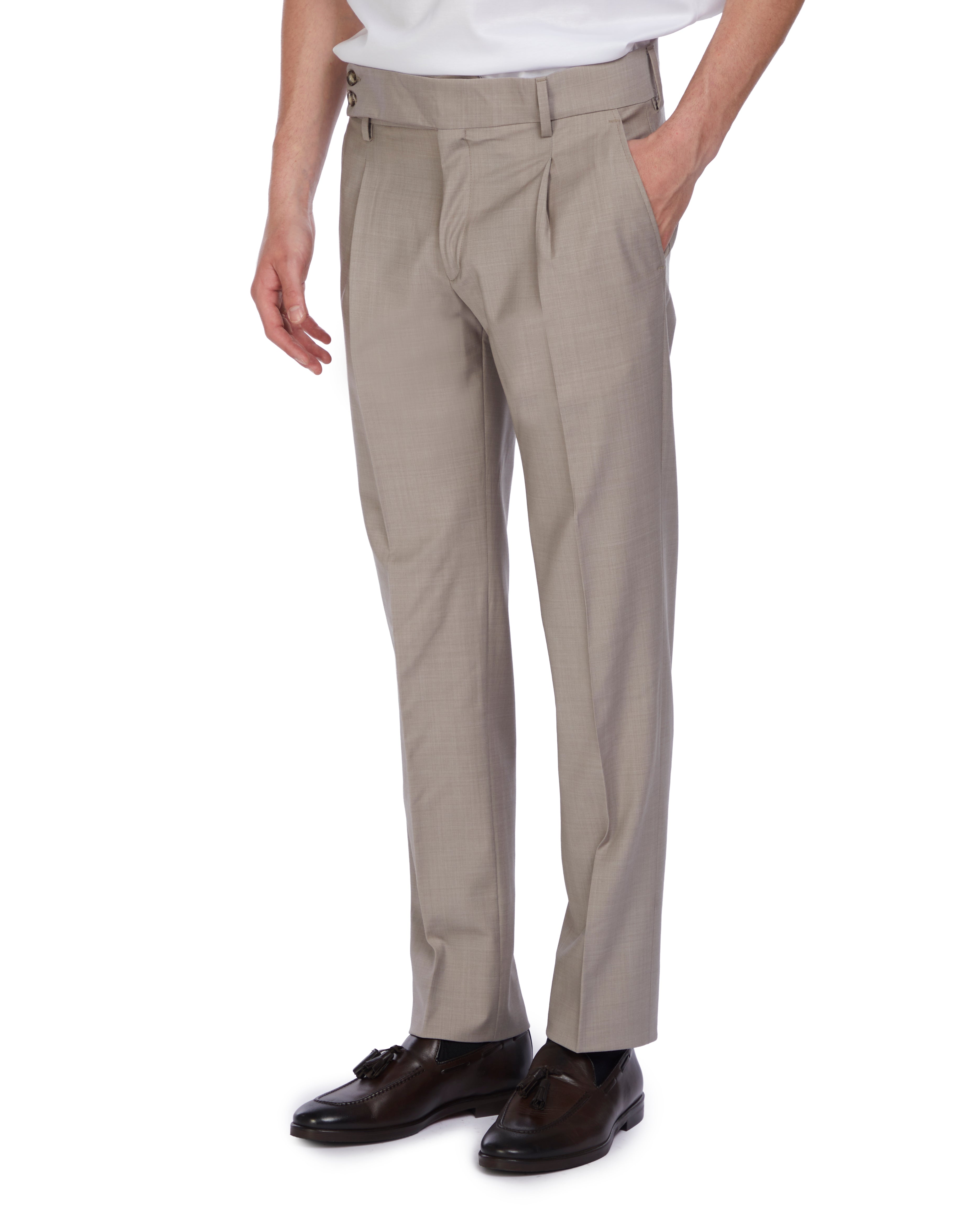Pantalone Harlem in lana beige