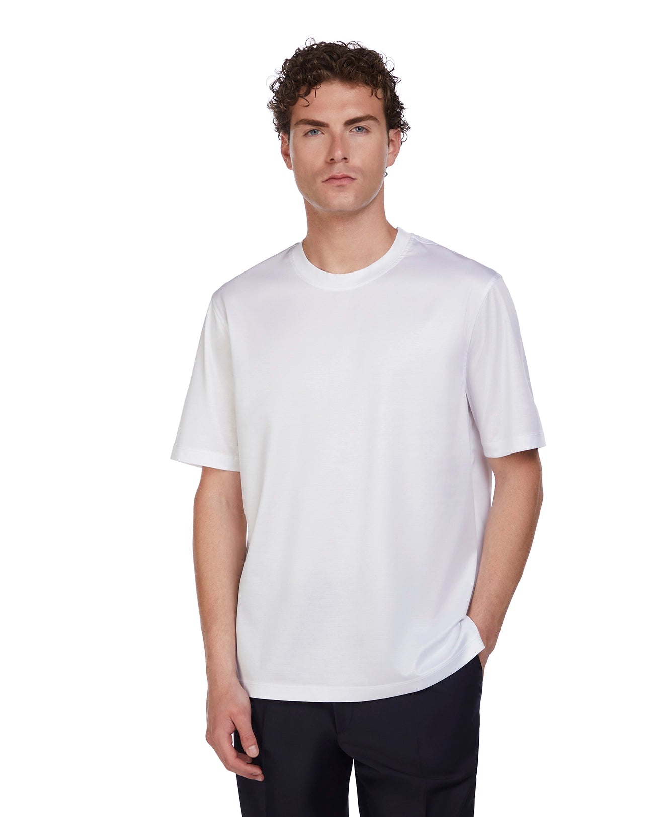 T-shirt Hoorn in filo di scozia bianco