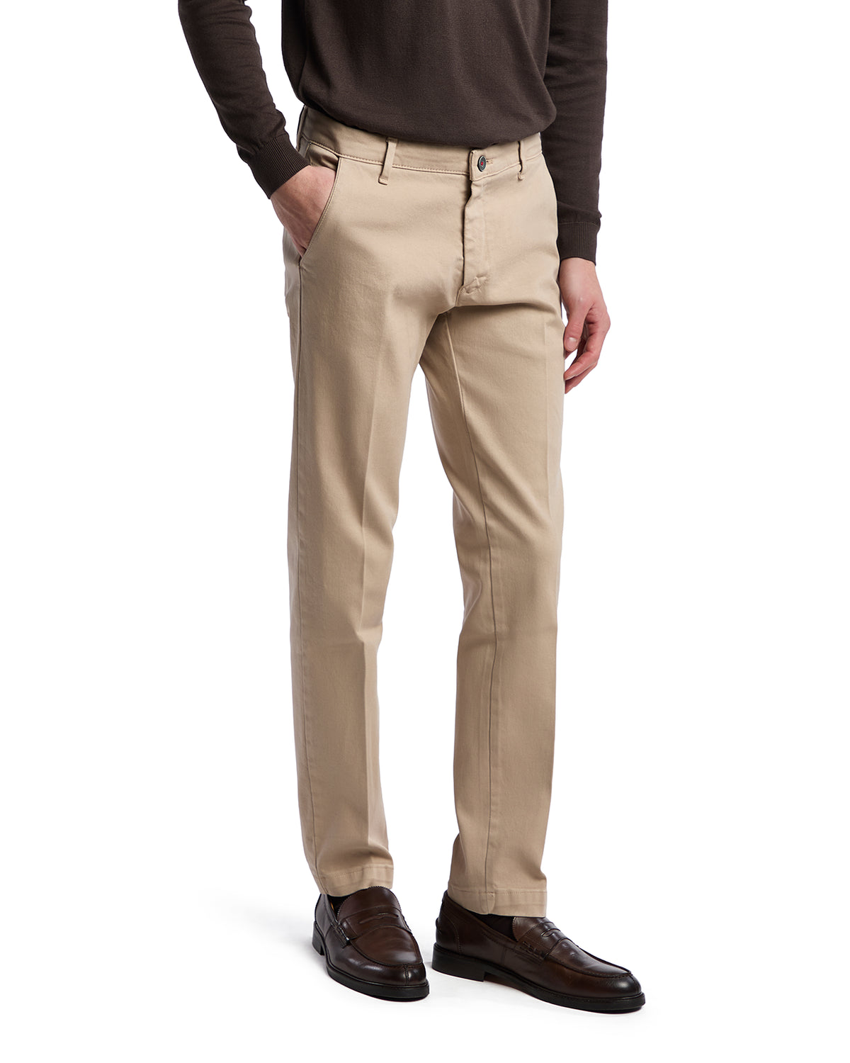 Pantalone Jack in cotone armaturato beige