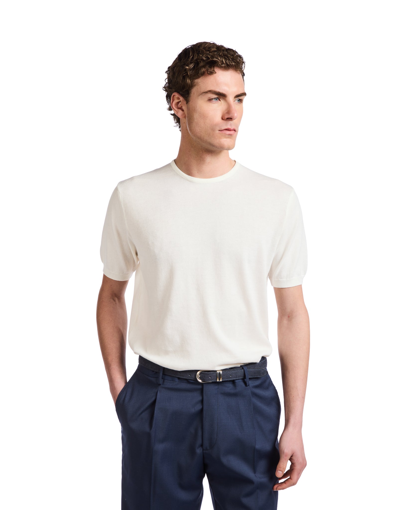 T-shirt Jannik in maglia panna