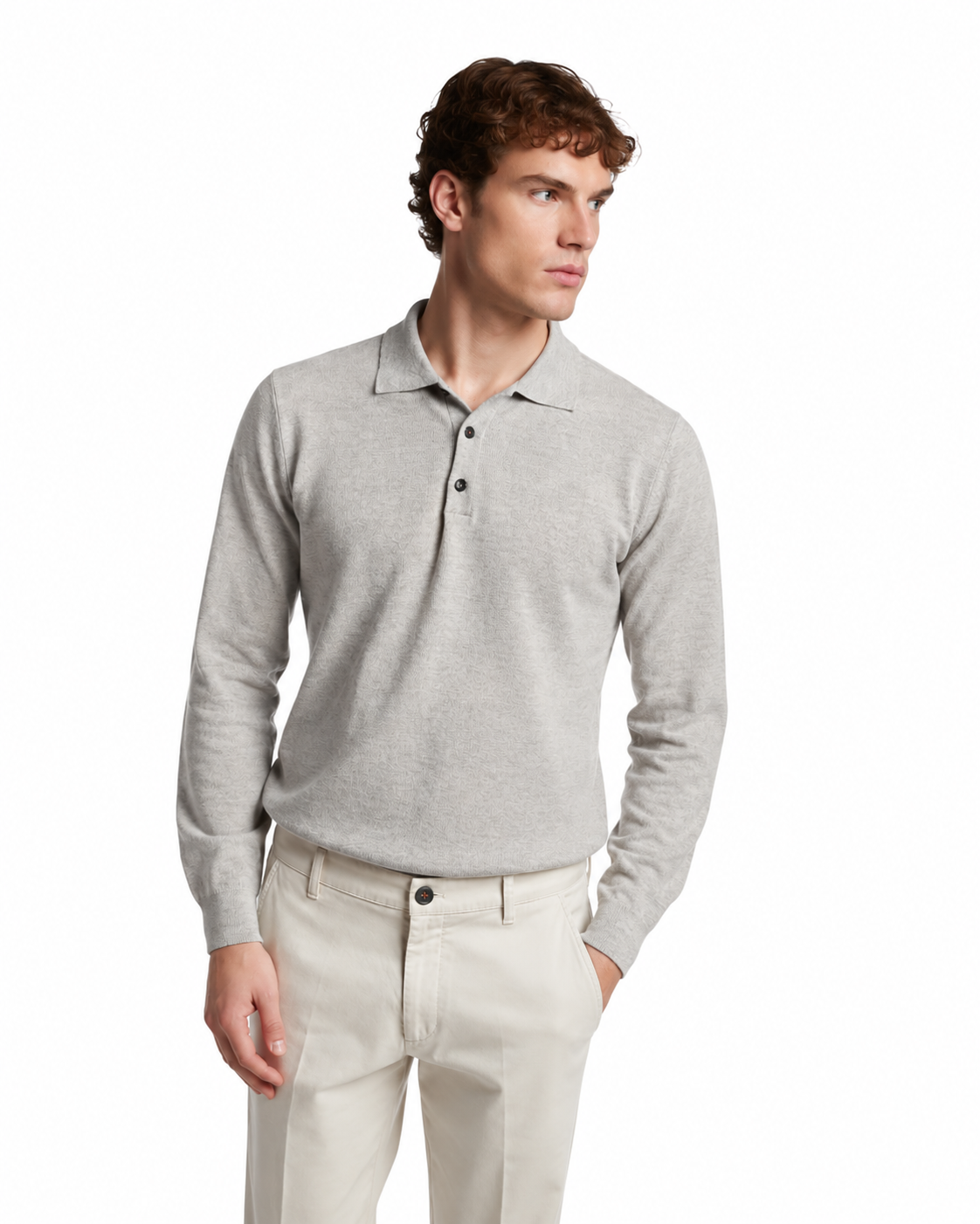 Polo Rovigo in lana Tollegno grigio