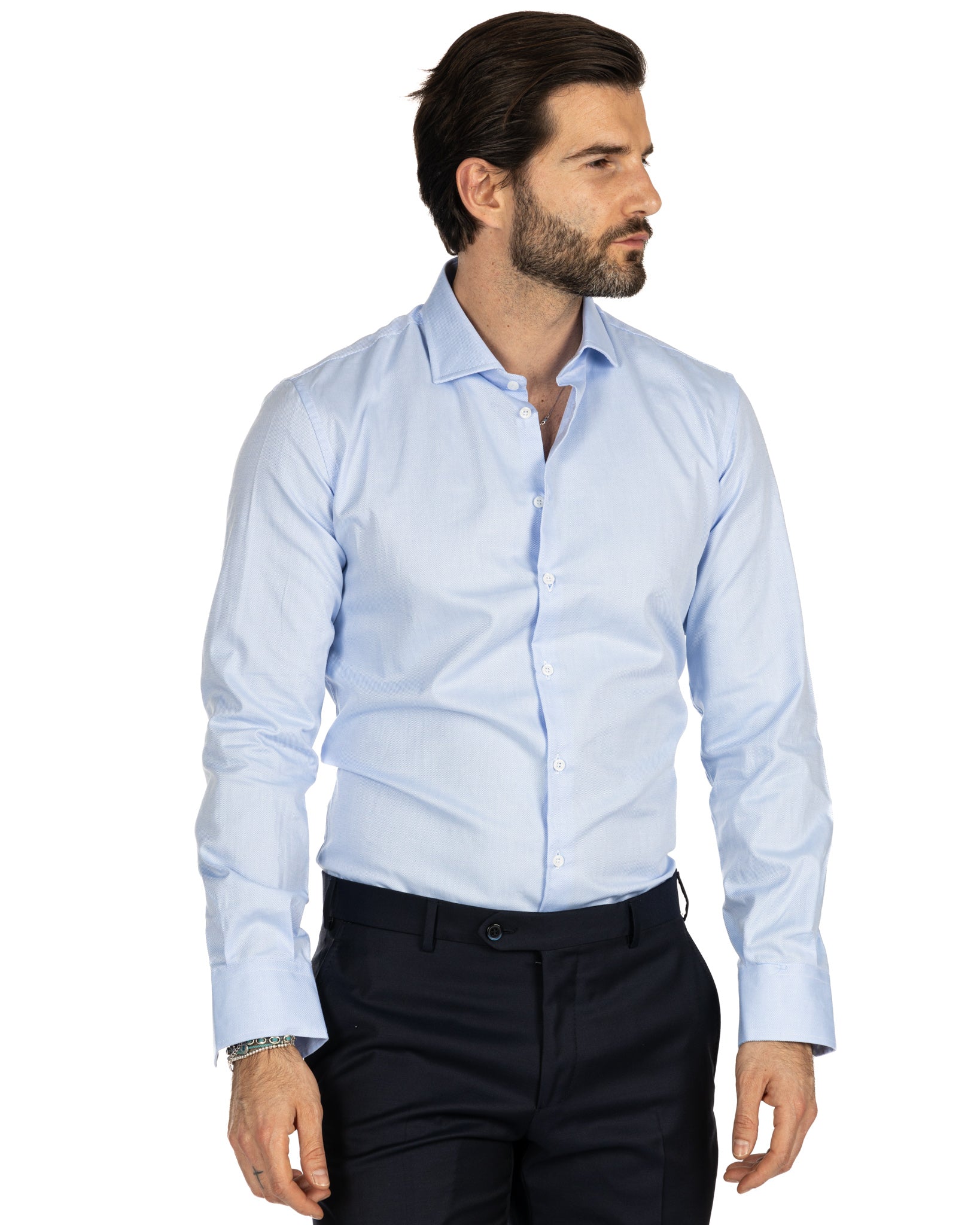 Glock - slim fit azzurra oxford