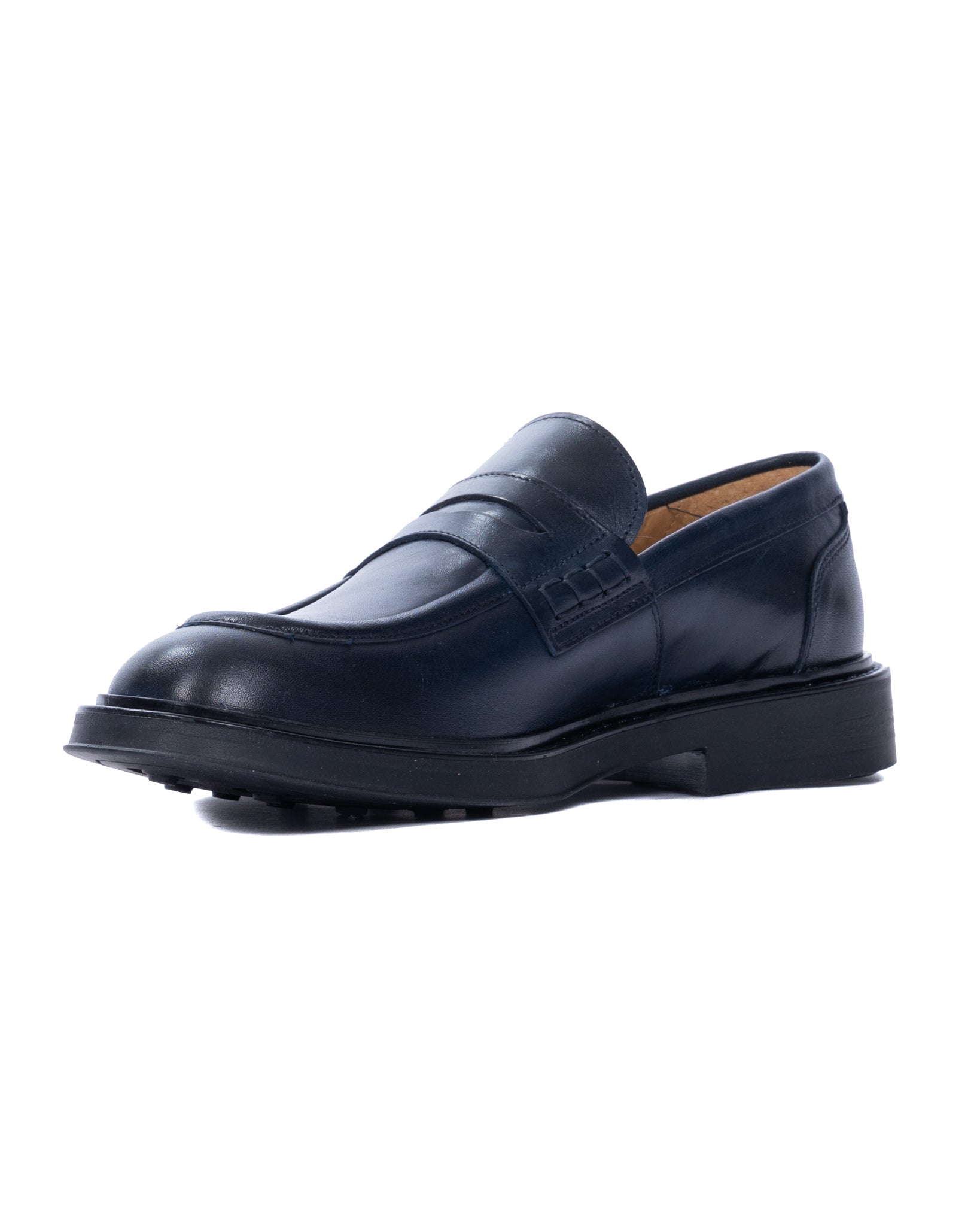 College Hector in pelle blu