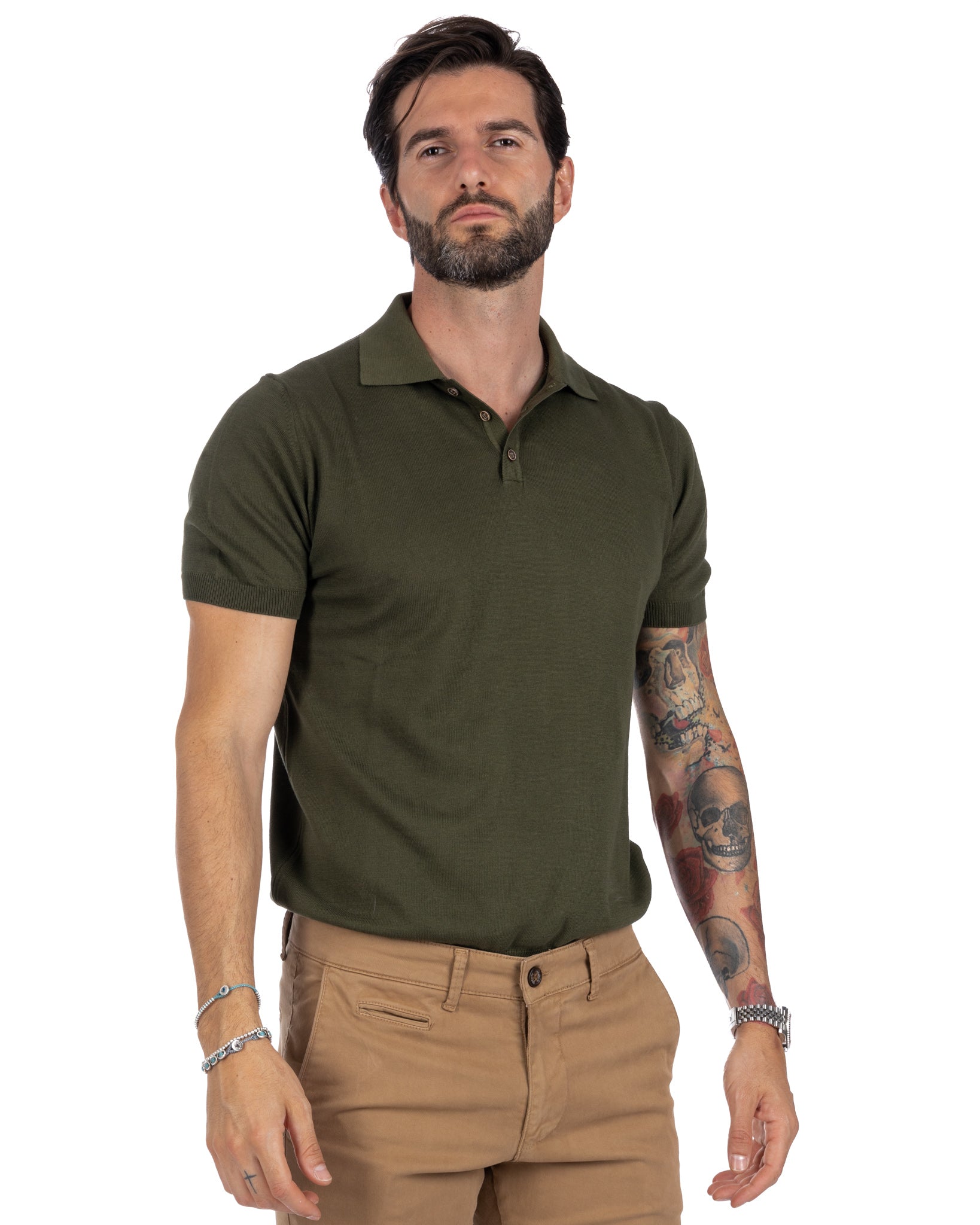 Polo Roger in maglia militare