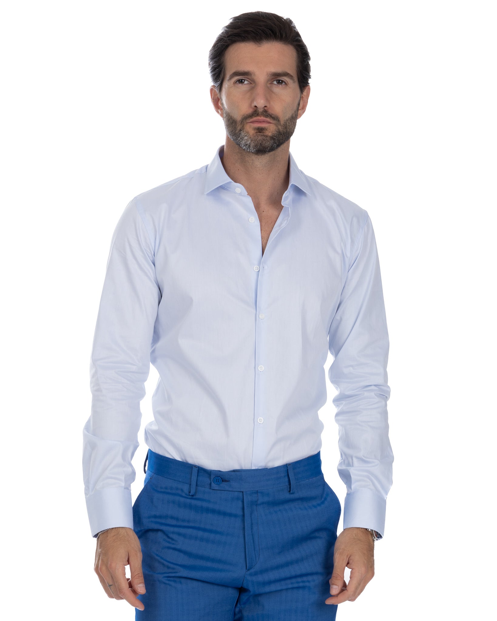 Camicia Desert azzurra in twill di cotone