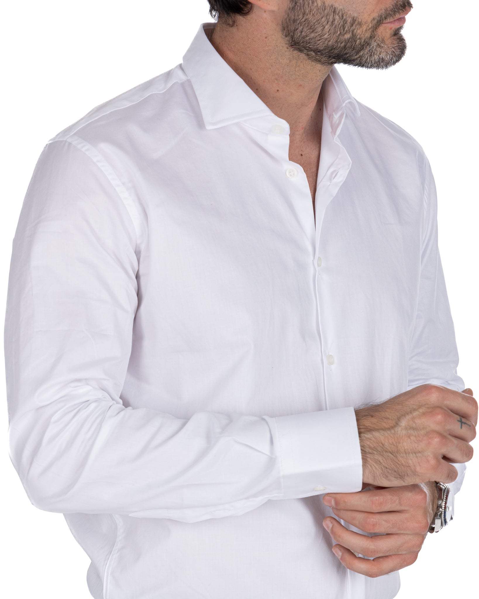 Camicia Desert bianca in twill di cotone