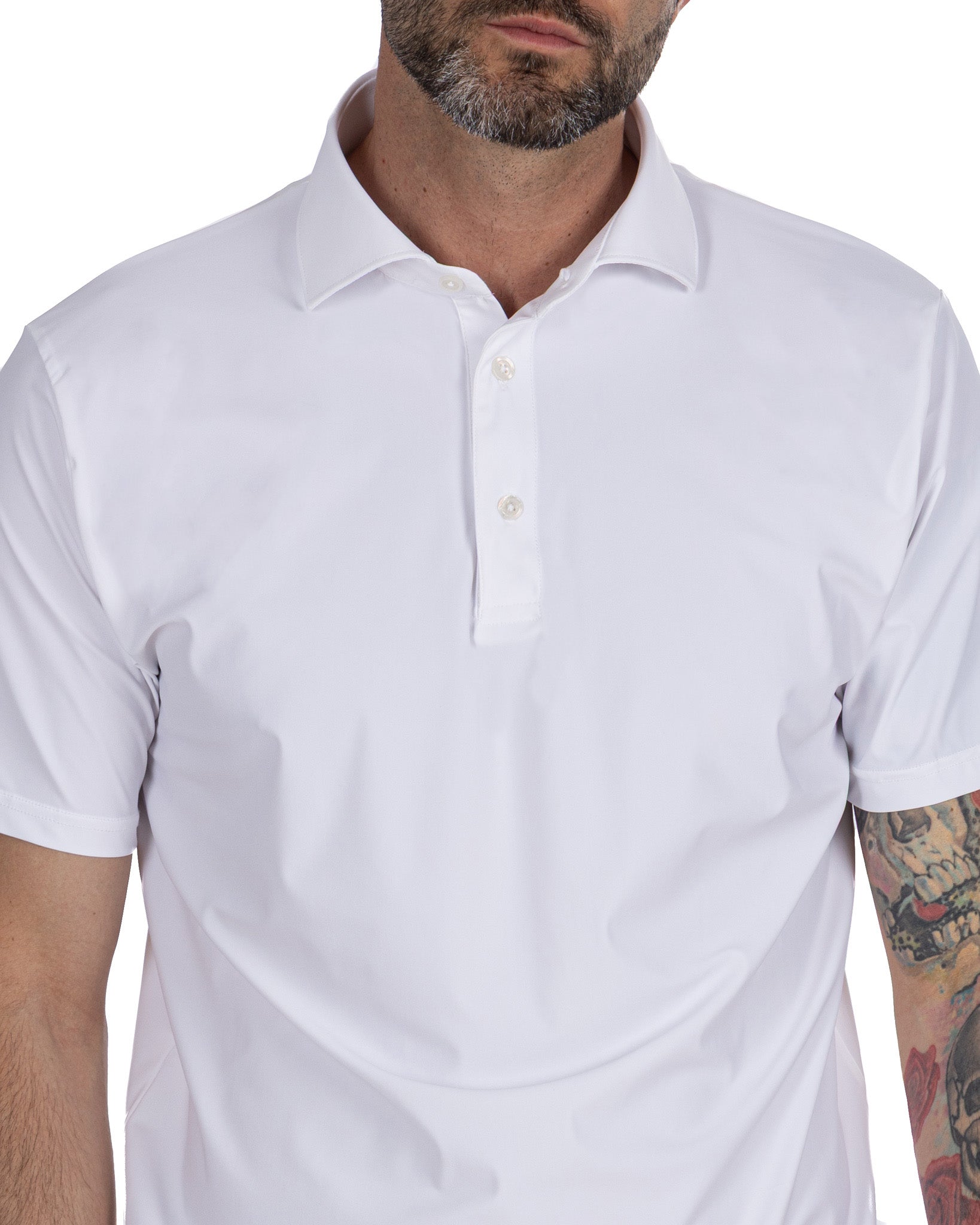 Polo Arnold tessuto travel bianca