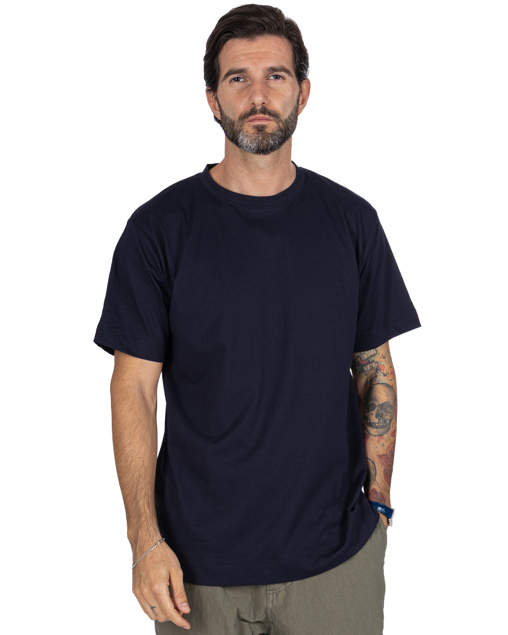 T-shirt Bergen in cotone blu