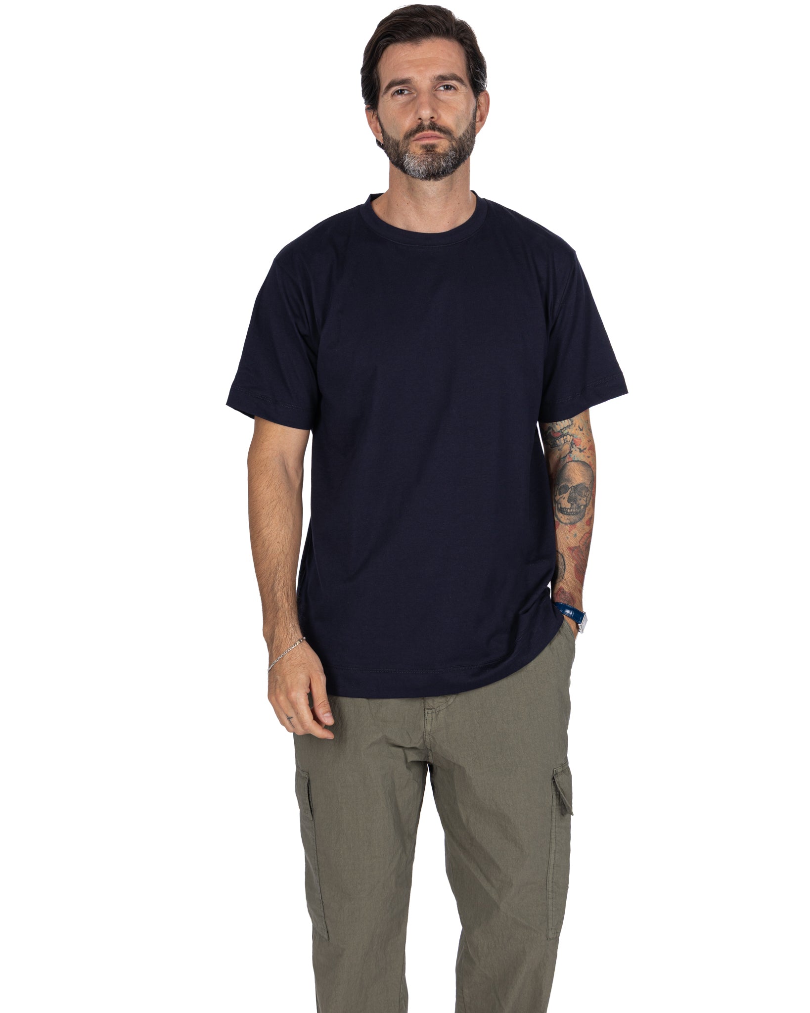 T-shirt Bergen in cotone blu