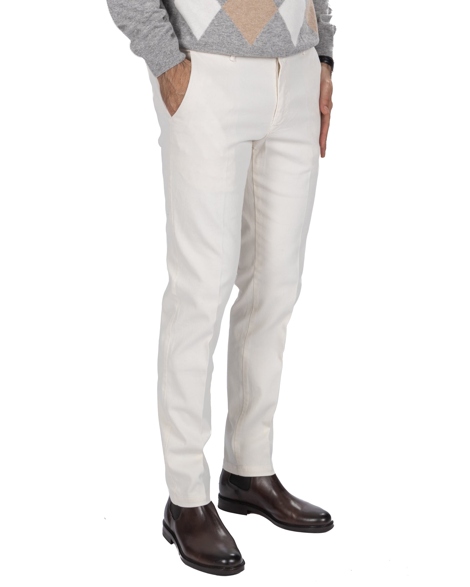 Pantalone Jack armaturato panna