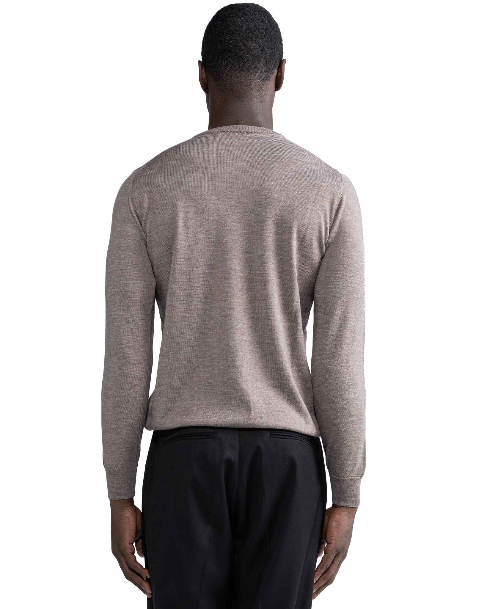 Girocollo Furore in lana merino Tollegno beige