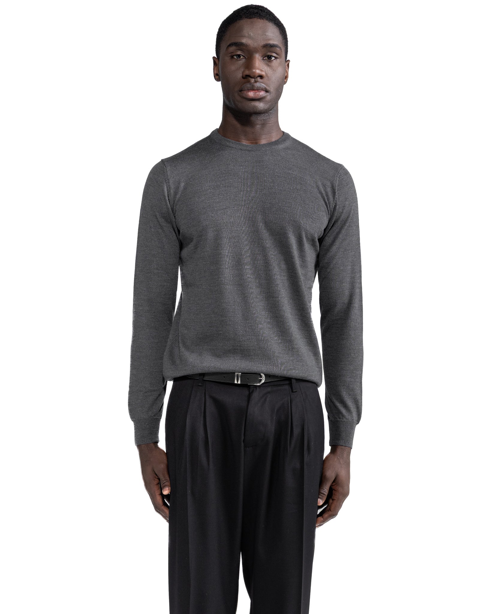 Girocollo Furore in lana merino Tollegno grigio