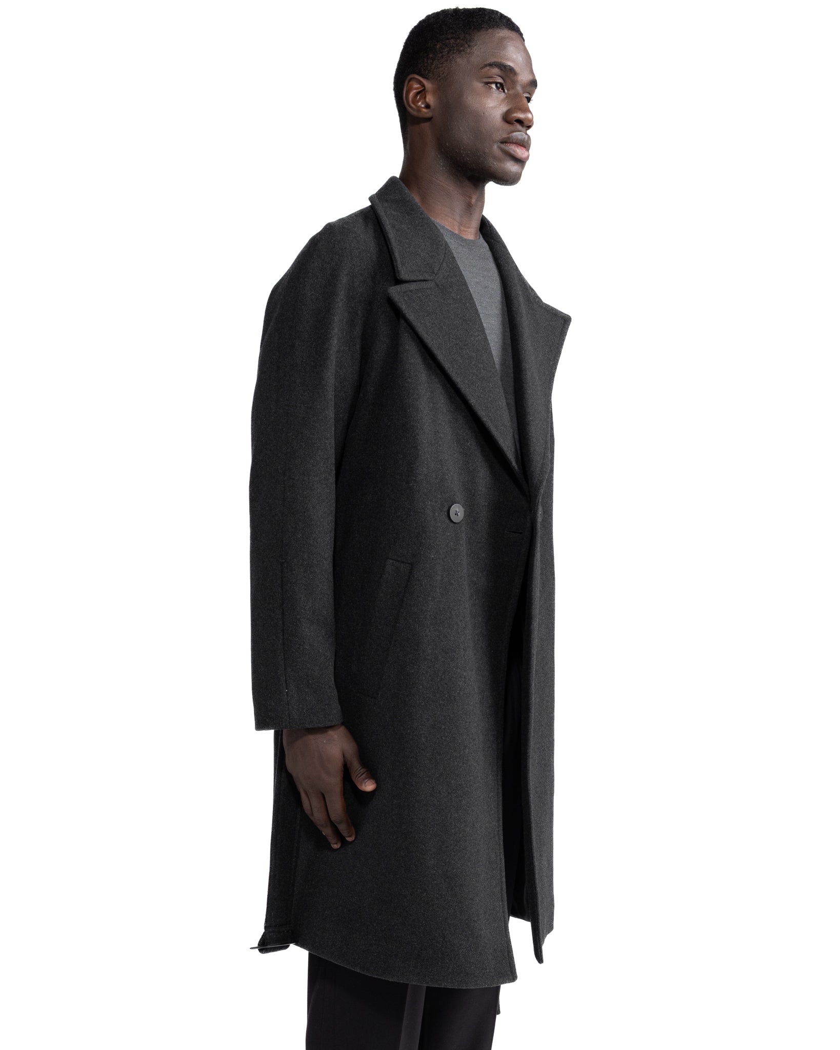 Cappotto lungo Freud in flanella grigio