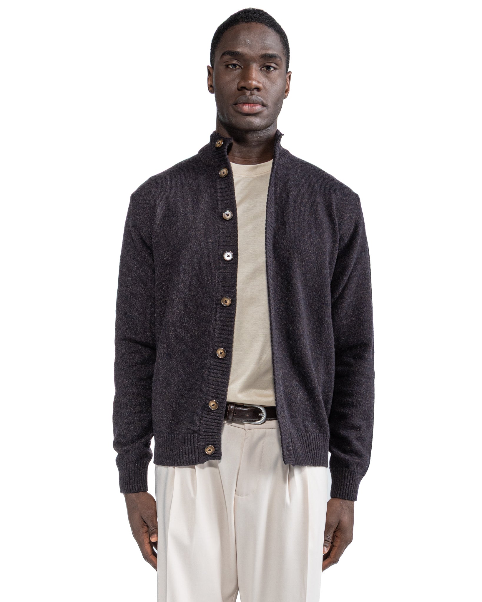 Giacca a maglia Tavolara mouliné moro