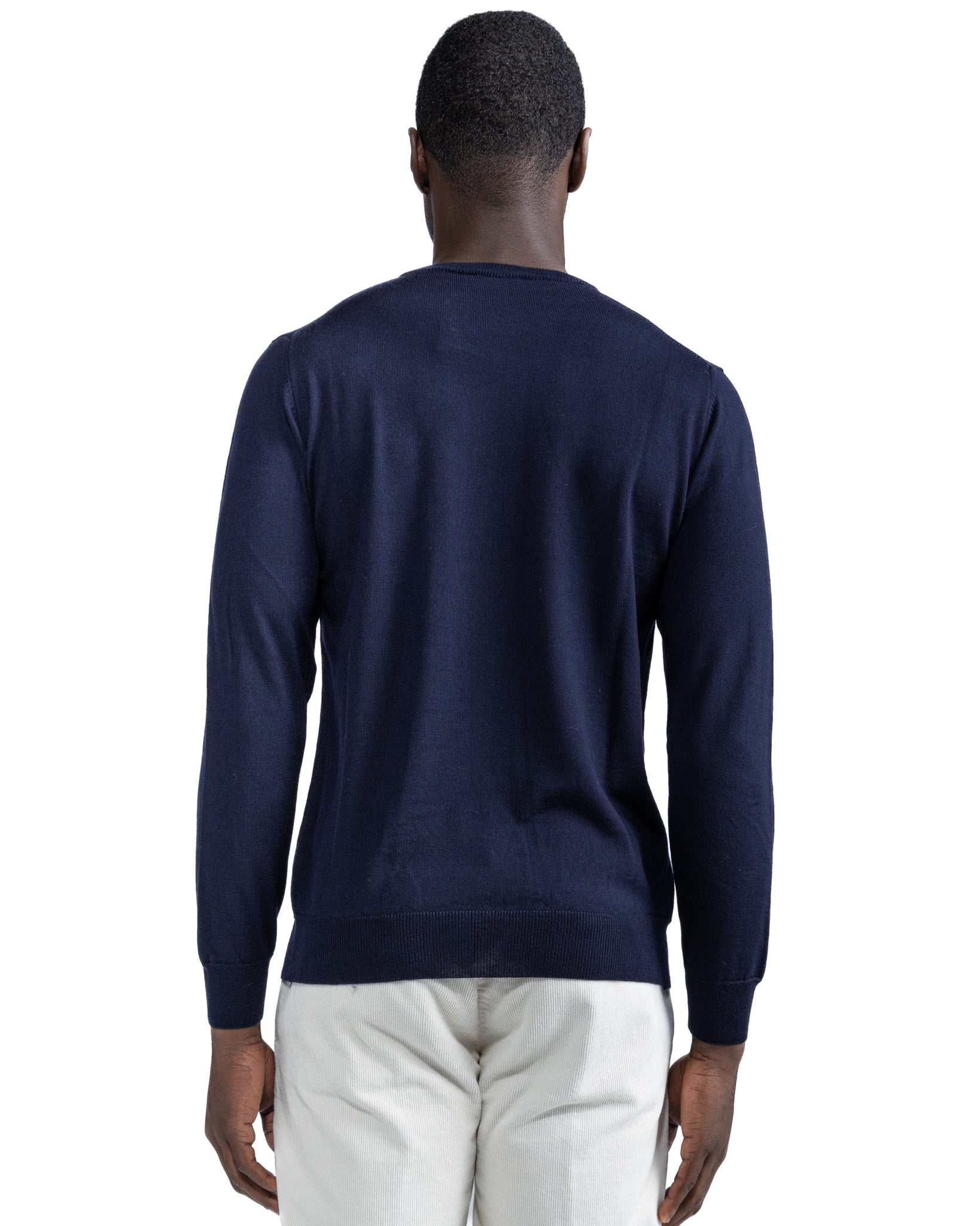 Girocollo Furore in lana merino Tollegno blu