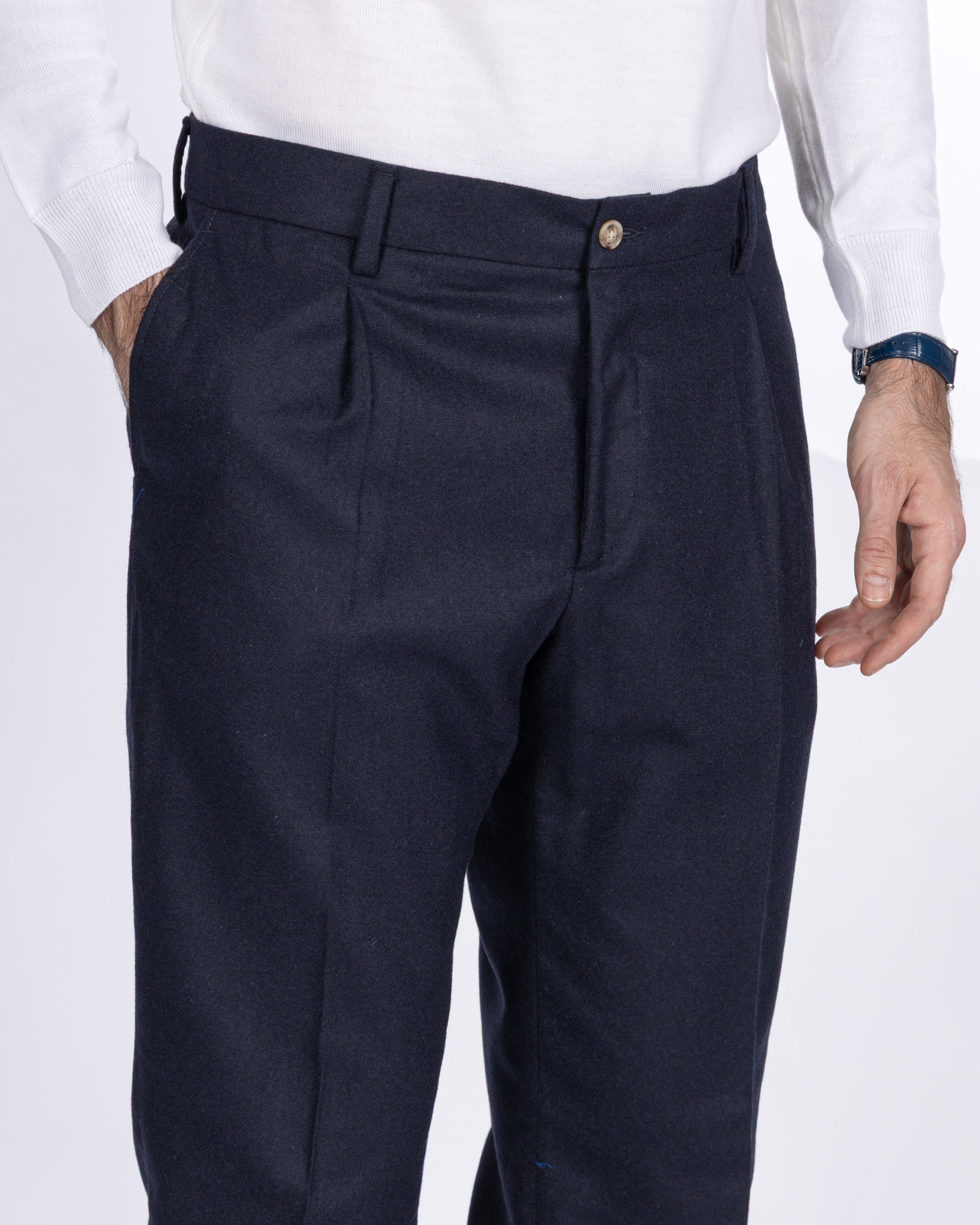 Pantalone Nikon in flanella blu