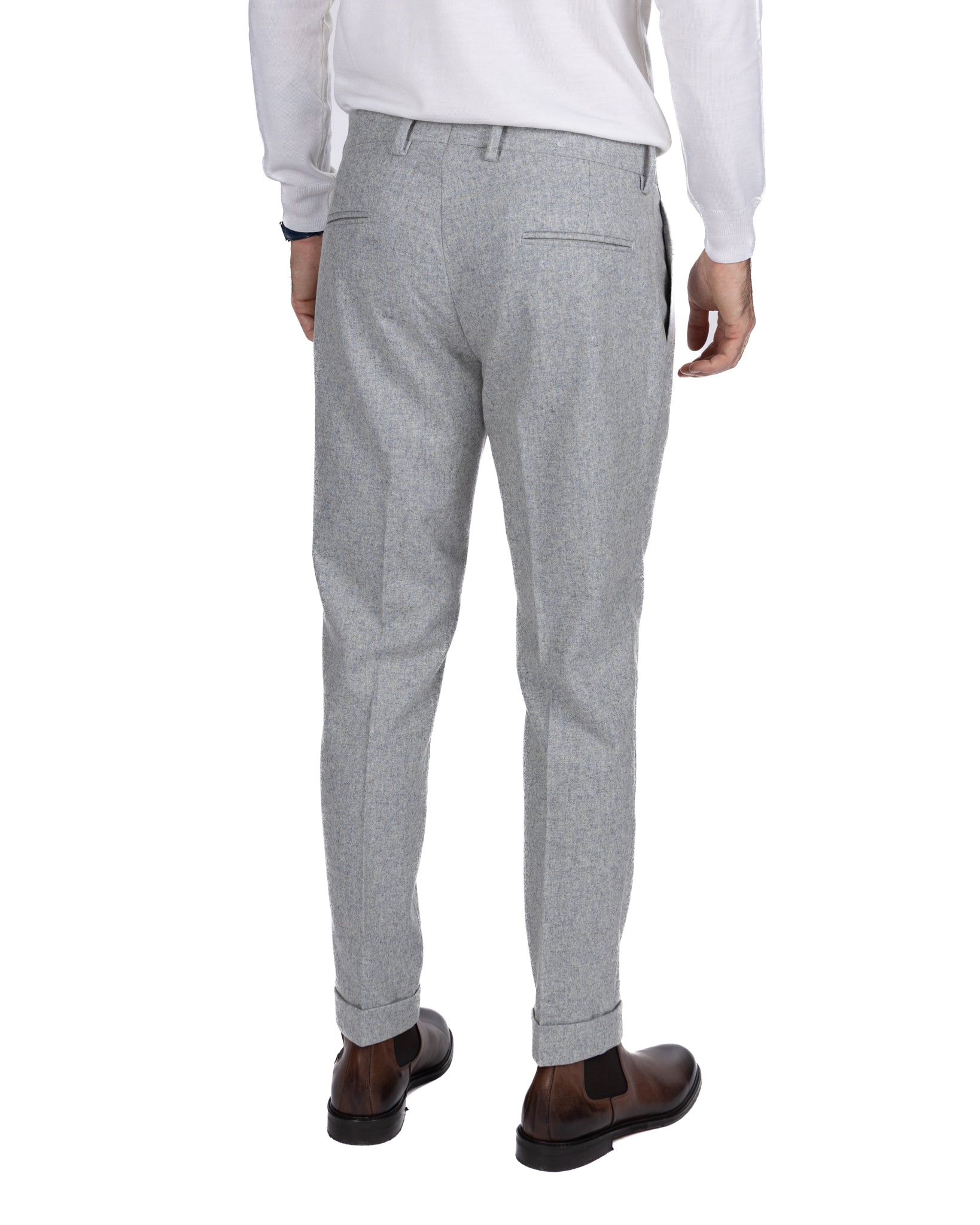 Pantalone Leica in flanella grigio