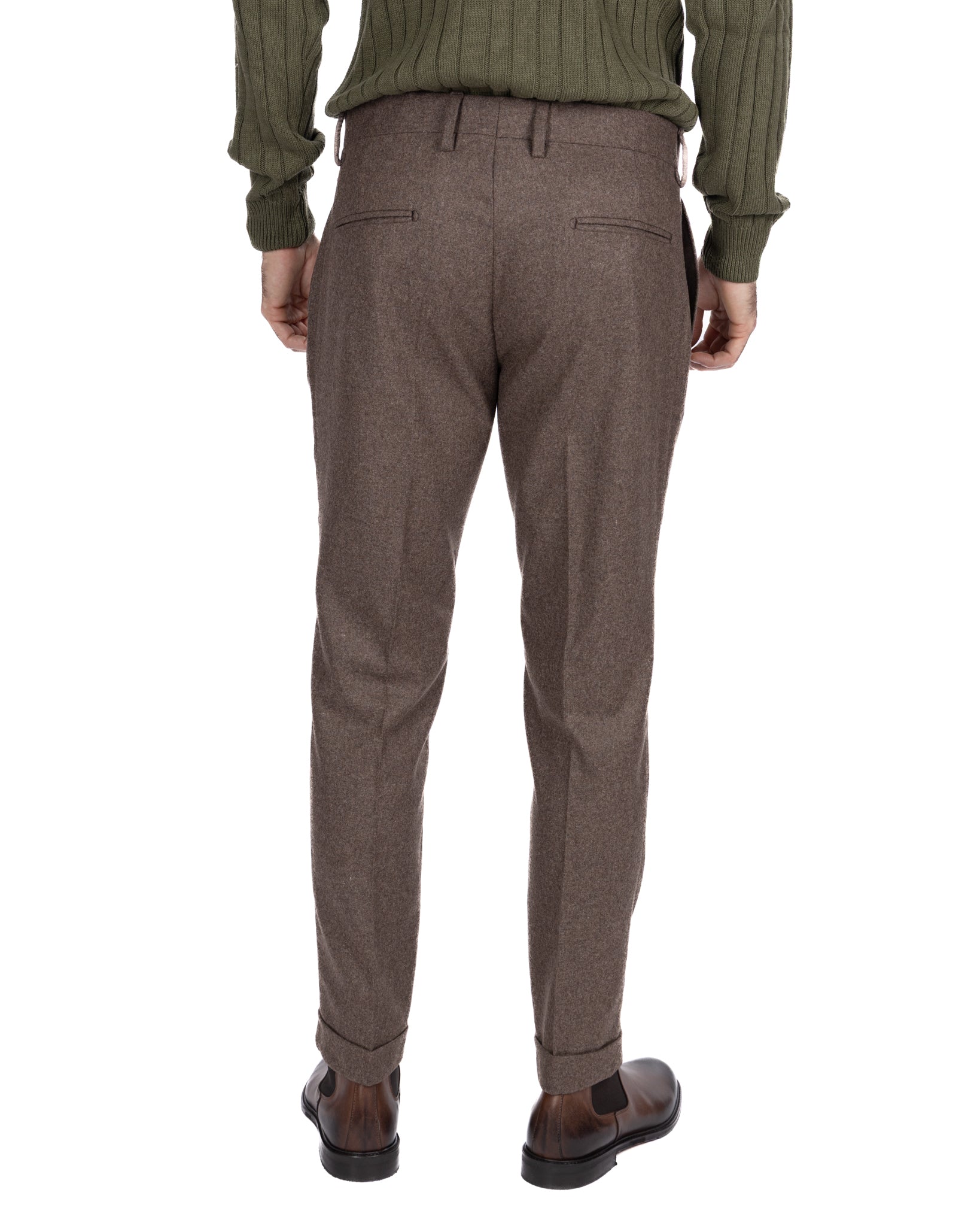 Pantalone Leica in flanella fango