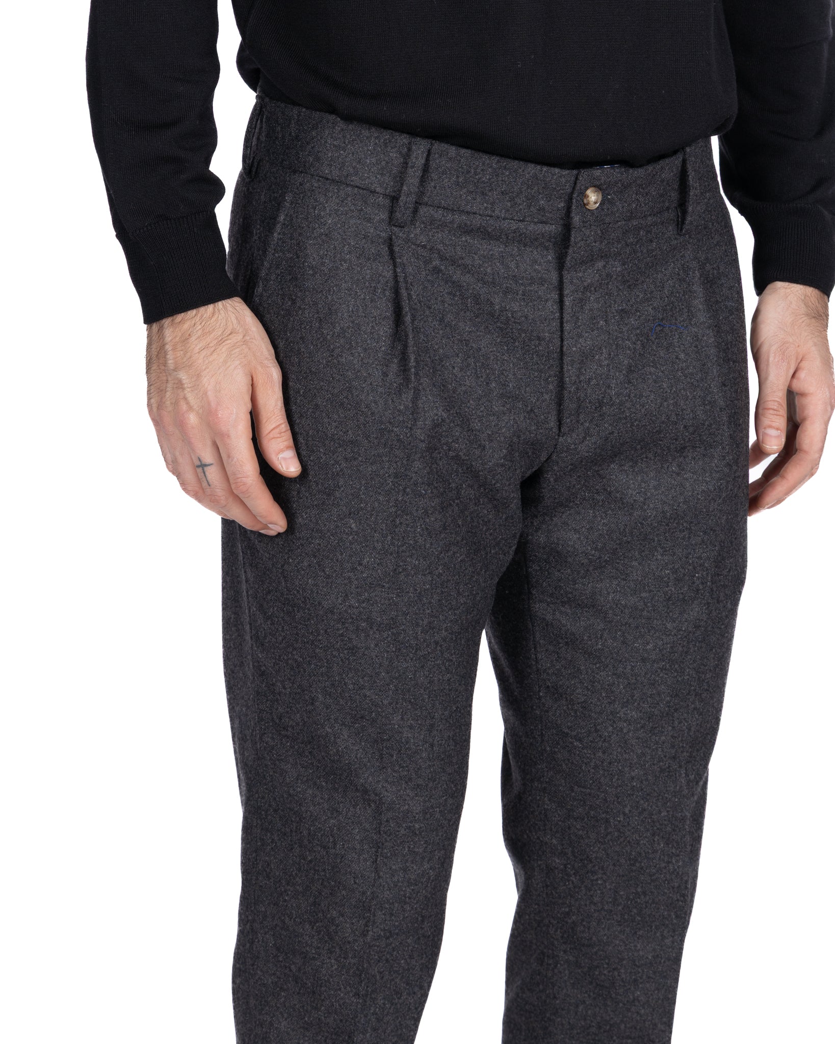 Pantalone Leica in flanella antracite