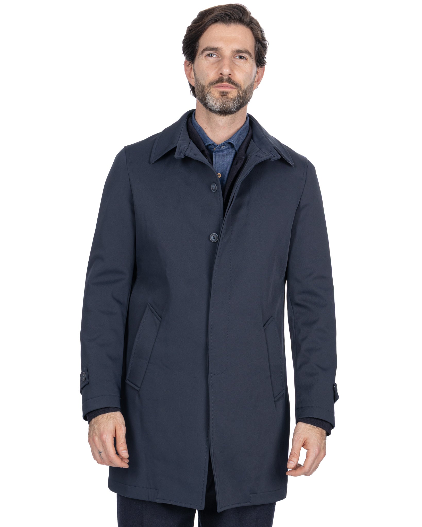 Trench Tyler tecnico trapuntato blu